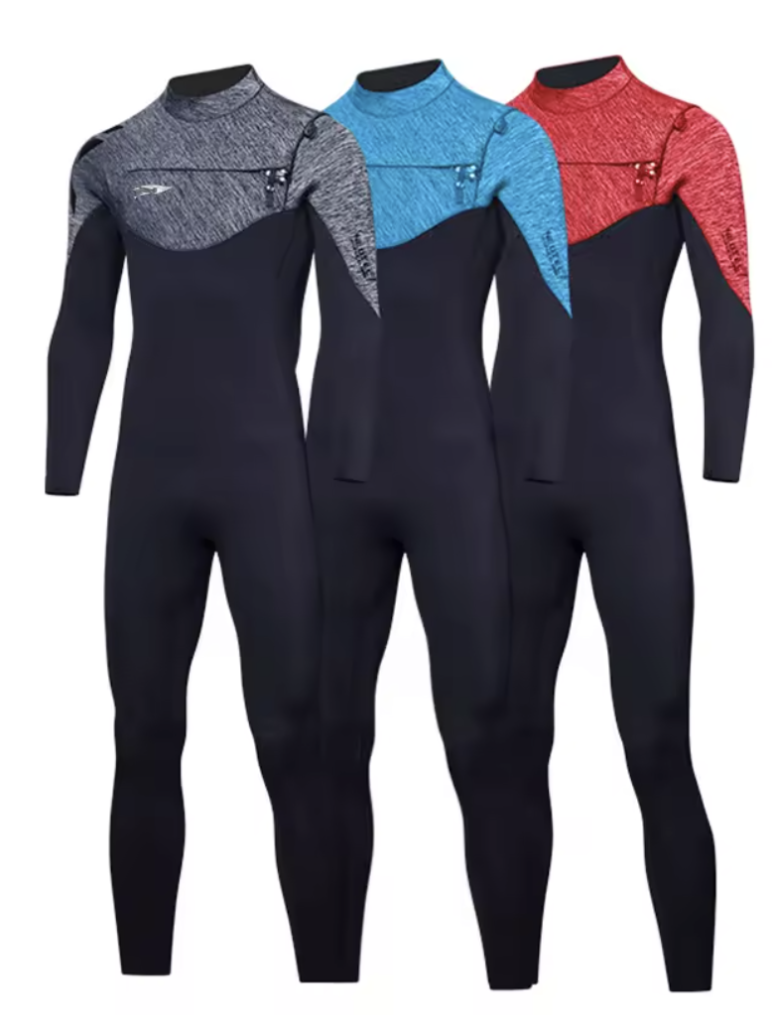 Custom 3/2Mm 4/5Mm Water Sport Neoprene Fabric Long Sleeves Legs Full Wetsuits Smooth Neoprene Trajes De Surf Suit